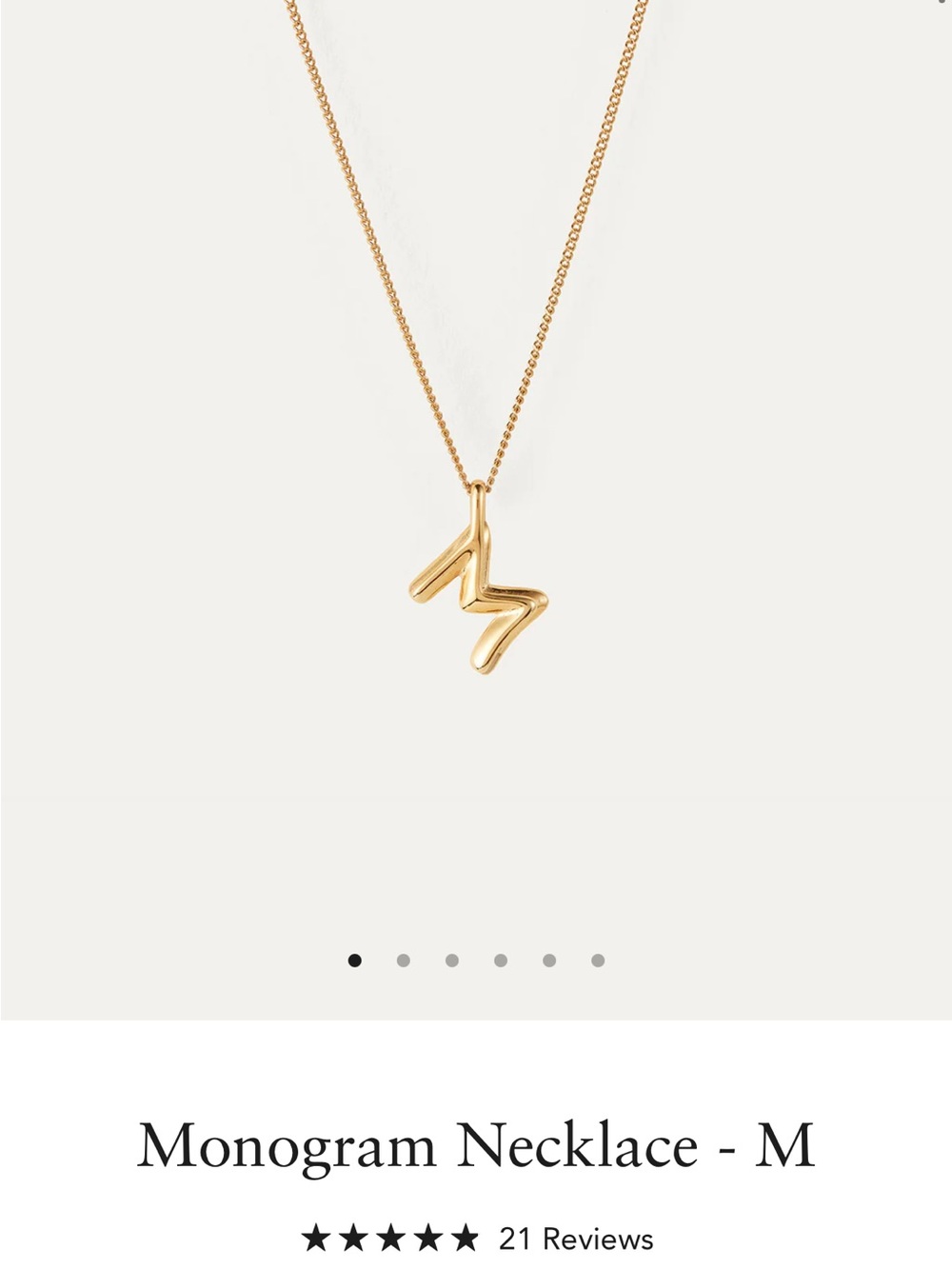 Jenny Bird Monogram Necklace - M in Gold